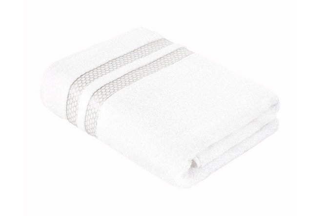 Изображение товара Набор полотенец Stripe из 100% хлопка, 2 шт белого цвета