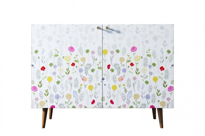 Изображение товара Комод Berber 120х90х45 см с принтом и коричневым каркасом
