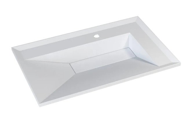 Изображение товара Раковина полувстраиваемая Lotus 80х13х50 см, белый глянец