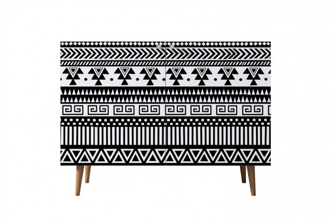 Изображение товара Комод Berber с принтом, размеры 120х90х45 см, коричневый каркас