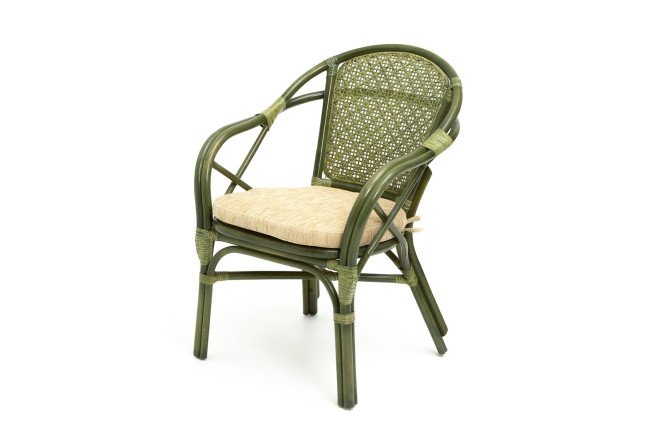 Изображение товара Кресло плетеное Петани с подушкой в бежевом цвете