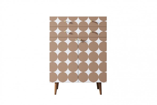 Изображение товара Комод Berber с принтом и коричневым каркасом, современная мебель для хранения