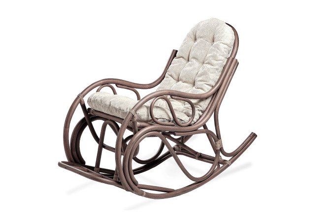 Изображение товара Кресло-качалка 05/05 55x90x125 см, орех матовый, бежевые мягкие элементы