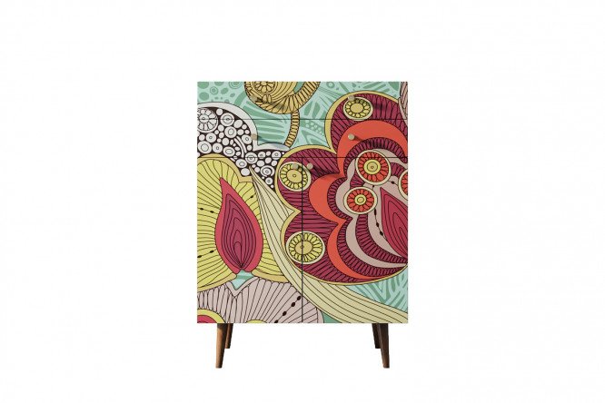 Изображение товара Комод Berber с принтом и коричневым каркасом, 80х110х45 см