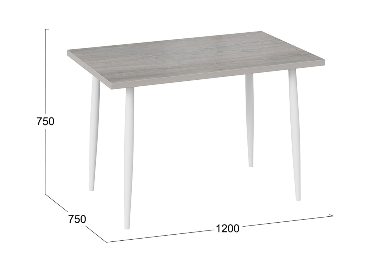 серый стол с белыми ножками