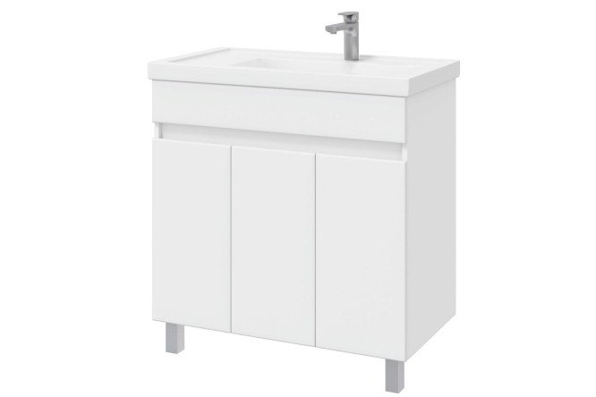 Изображение товара Тумба напольная Sanstar Квадро 81,2 см белая с раковиной moderno