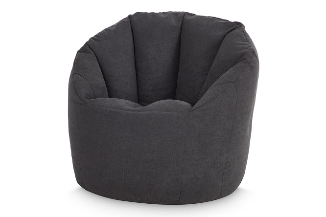Изображение товара Кресло-пенёк Зефир велюр графит 80х95х80 см комфортный и стильный