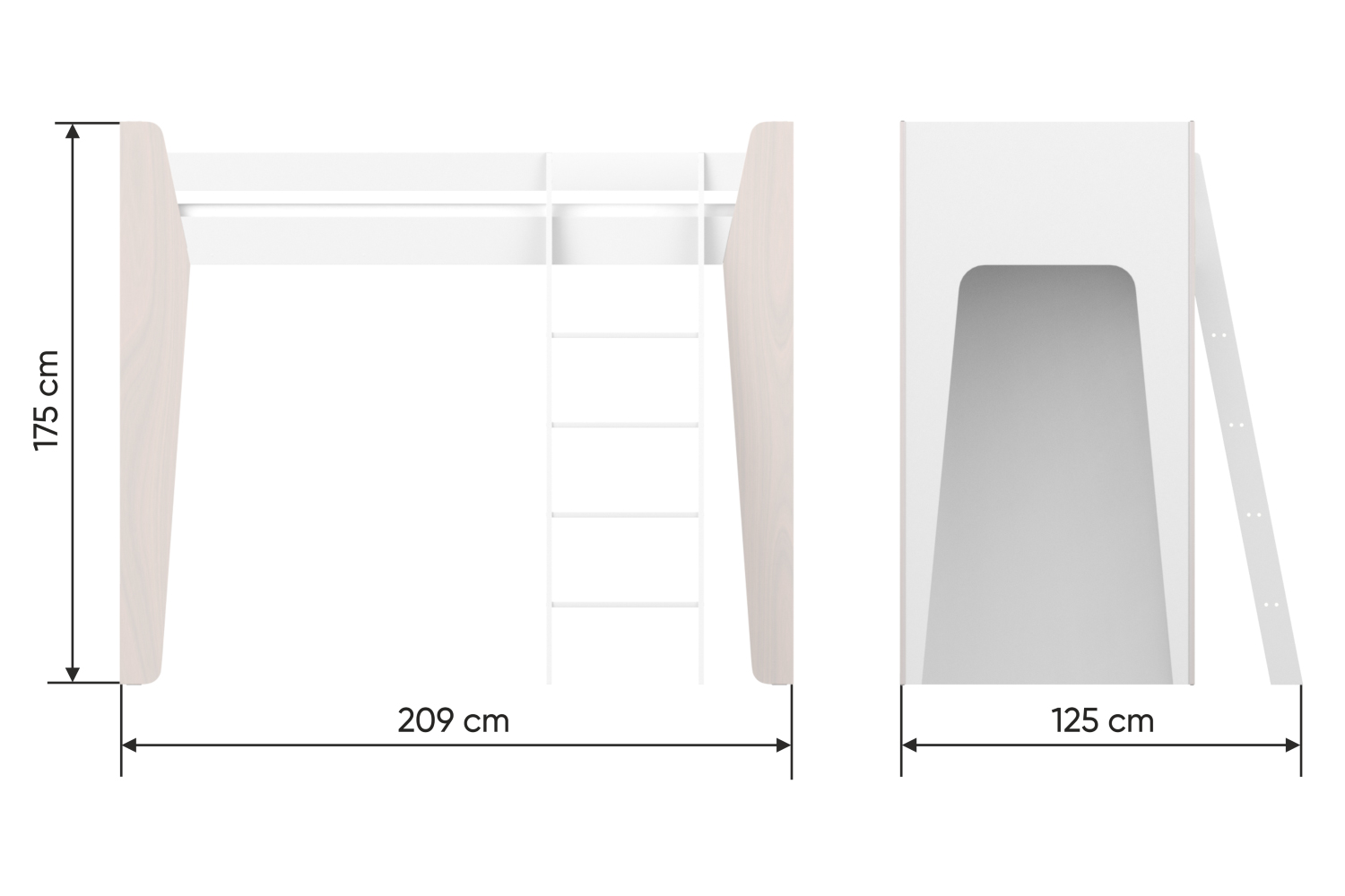 фото Кровать-чердак line ellipse