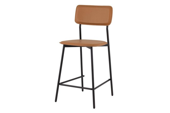 Стул барный Stool Group Mikkie 43х92х49.5 см, цвет обивки коричневый, ножек чёрный