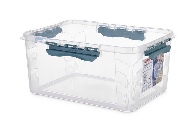 Ящик для хранения универсальный Grand box с крышкой, замками и ручкой 39x18x29 см, 15.3 л