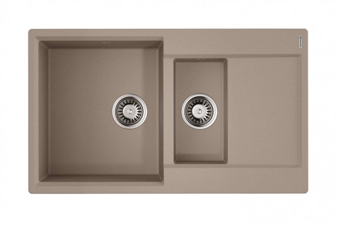 Изображение товара Врезная кухня мойка с крылом OMOIKIRI Daisen 86-2-SA бежевый 86х51х19.5 см