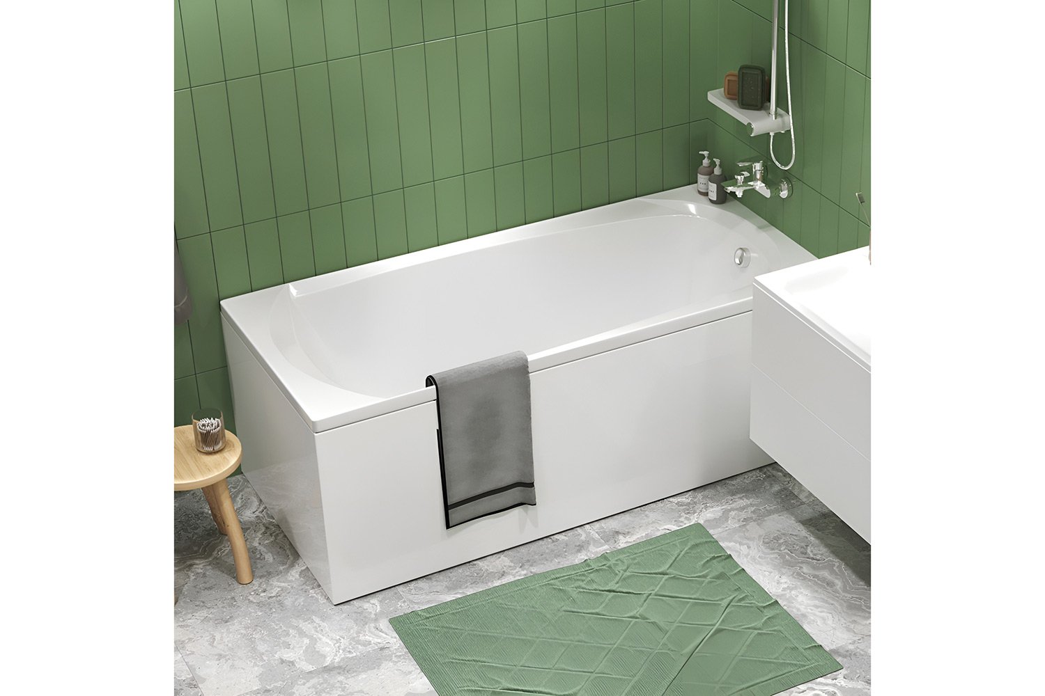 Ванна пристенная 1Marka Элегант (Elegance) универсальный, белый 160x70 см
