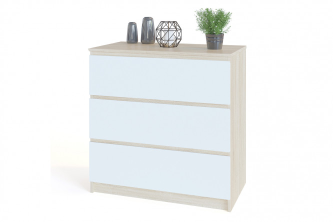 Изображение товара Комод Т-р, белый с дубом Сонома, современный и вместительный