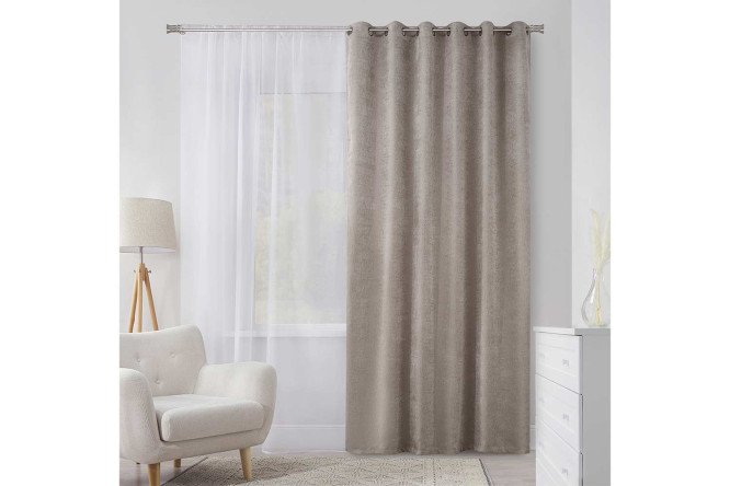 Изображение товара Штора Teo 180x280 см светло-бежевый шенилл для дома и офиса