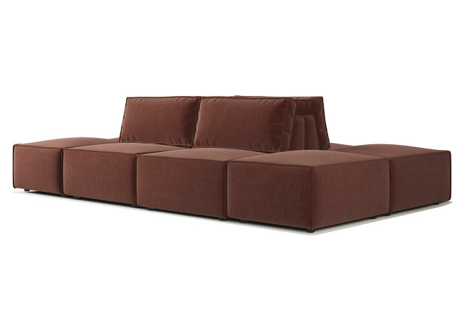 Изображение товара Модульный диван Шарм 25 велюр Дрим шоколад 340x190x70 см