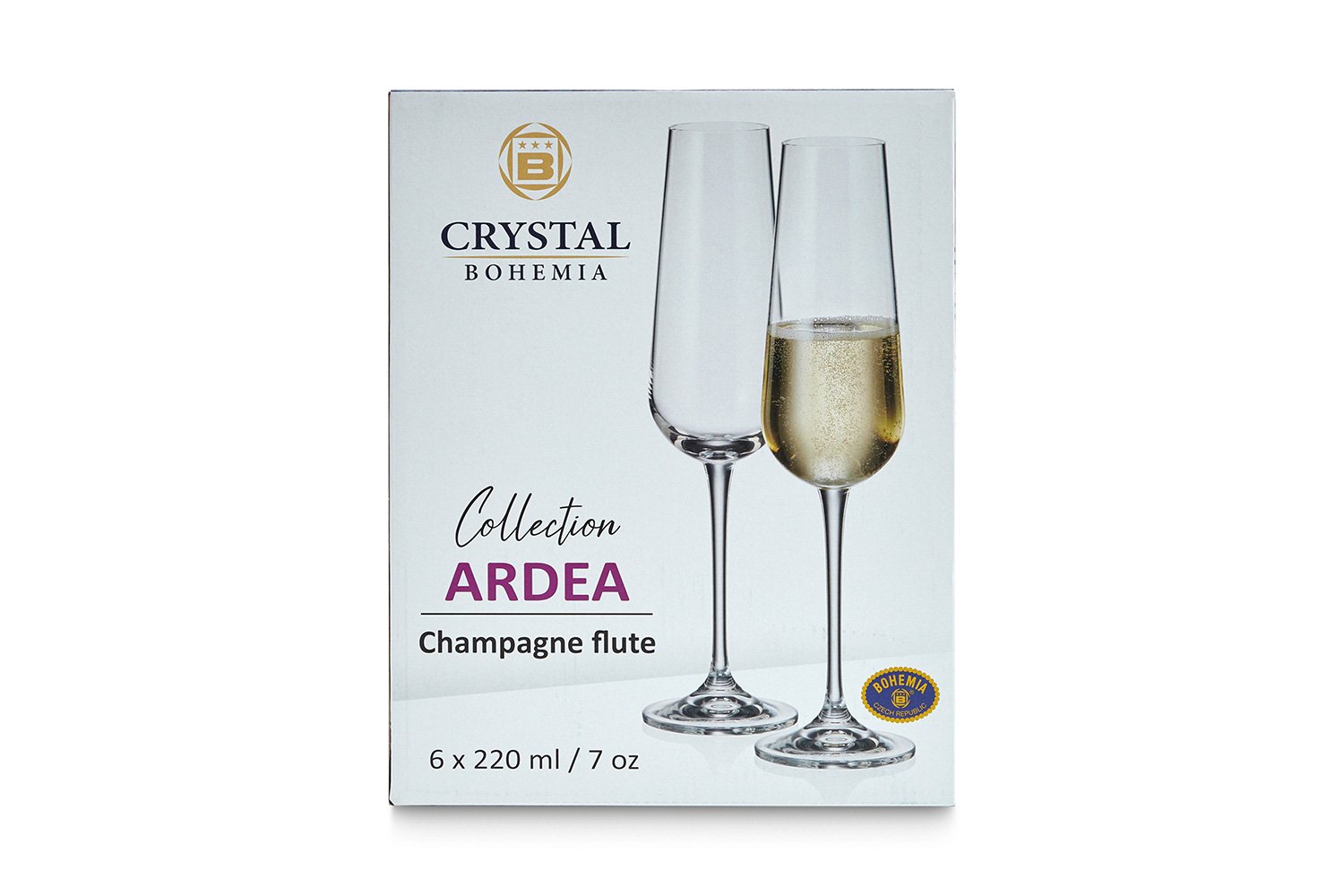 Набор бокалов CRYSTAL BOHEMIA Ardea 220 мл, 6 шт., Стекло