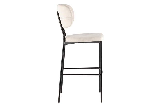 Стул барный Stool Group Ханна 47х110х55 см, цвет обивки молочный, ножек чёрный