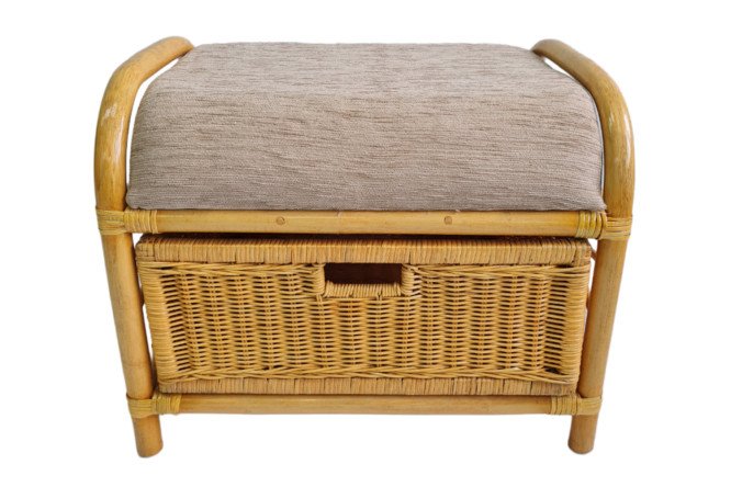 Изображение товара Пуф 12/20 цвет каркаса мёд, сиденья бежевый