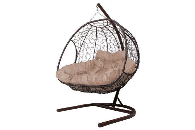Изображение товара Кресло подвесное Добрыня цвет основания и каркаса коричневый, отделки коричневый
