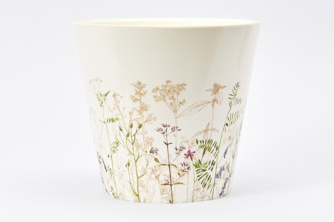 Изображение товара Горшок для цветов London Deco с дренажной вставкой белый