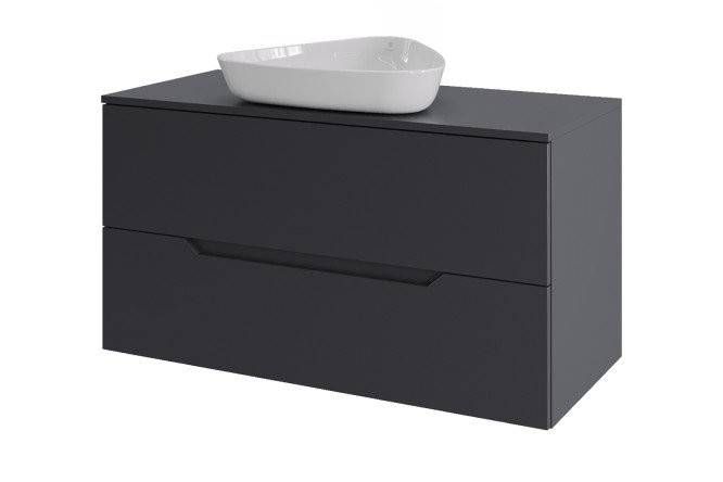 Изображение товара Тумба подвесная ORANGE Line 100 с раковиной и графитовым цветом