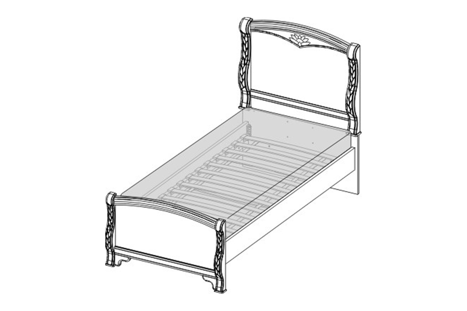 Кровать без подъёмного механизма Рино 90х200 см