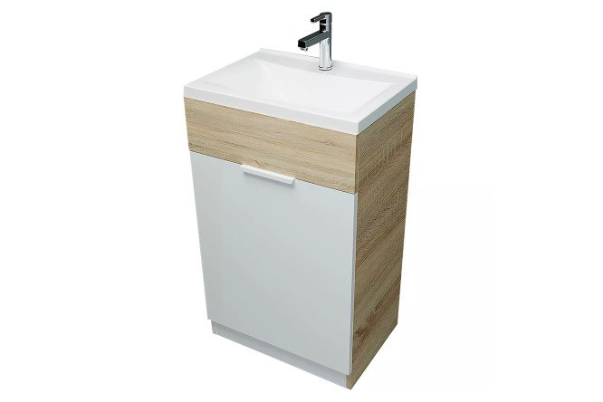 Изображение товара Тумба с раковиной 1Marka Revo 50 см, цвет дуб сонома, белый