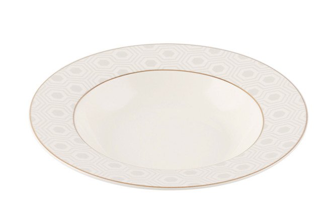 Изображение товара Суповая тарелка NADOBA Mari Bella из фарфора 22 см серый с золотым