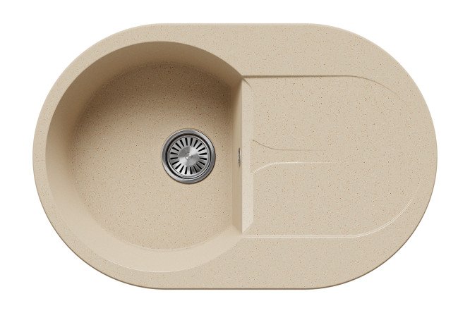 Изображение товара Врезная кухонная мойка POLYGRAN Atol-760 с крылом 76х50х20 см