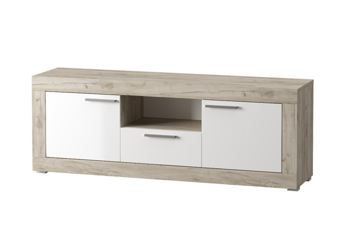Изображение товара Тумба под ТВ Мартин белый глянец и дуб серый крафт 151,2х55,1х37 см