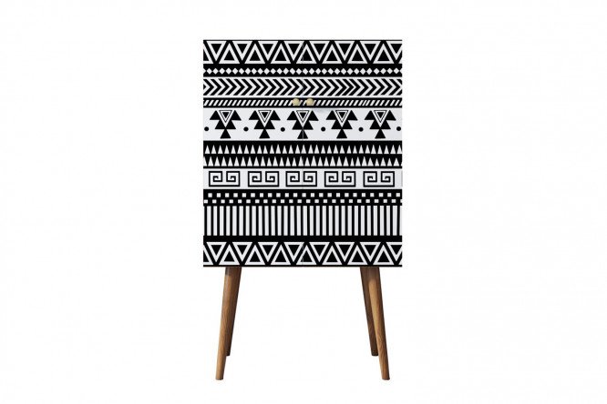 Изображение товара Комод Berber с принтом и коричневым каркасом 70x120x45 см