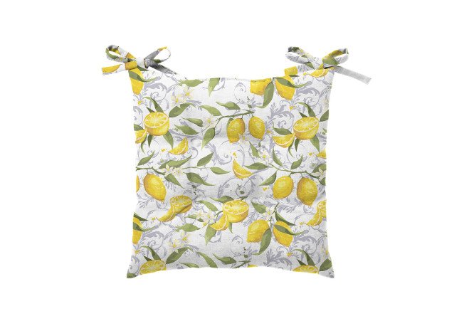 Изображение товара Подушка для стула Лимонная Эстетика с тафтингом 40х40 см