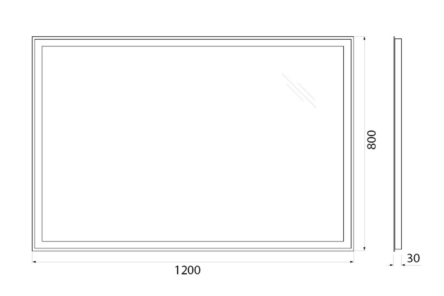 Зеркало с подсветкой BELBAGNO SPC-GRT-1200-800-LED-BTN 120х80 см