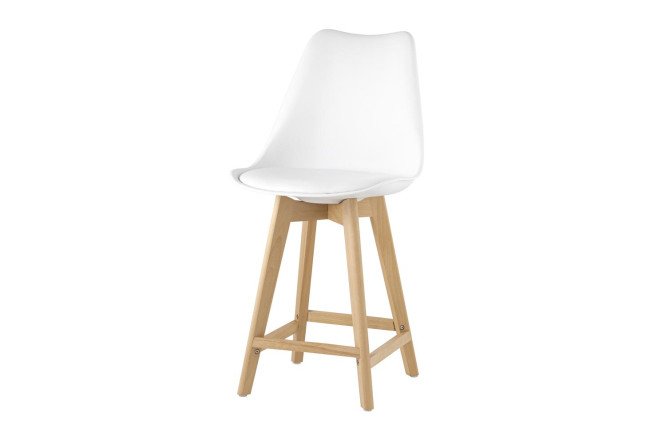 Изображение товара Полубарный стул Frankfurt 48х102х57 см белый натуральное дерево