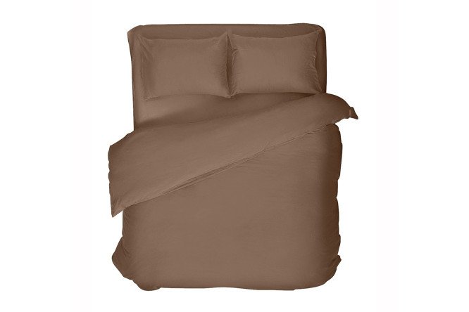 Простыня на резинке Sateen Caramel Сатин