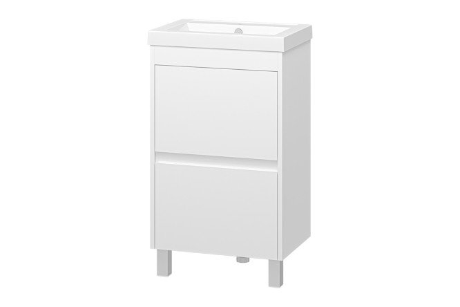 Изображение товара Тумба напольная Алиса 50 см с ящиком и раковиной белая