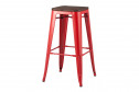 Барный стул Stool Group Tolix 45х84.5х51.5 см, цвет сидушки дерево, ножек красный глянцевый