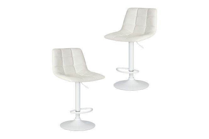 Изображение товара Комплект барных стульев DOBRIN Tailor 47х92х49 см, цвет обивки белый, ножек белый
