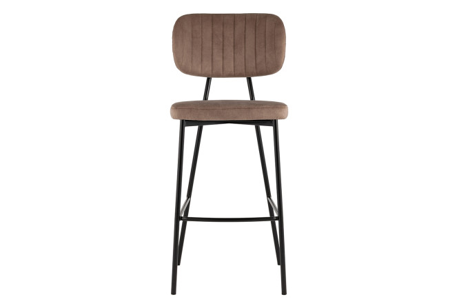 Стул барный Stool Group Ханна 47х110х55 см, цвет обивки коричневый, ножек чёрный