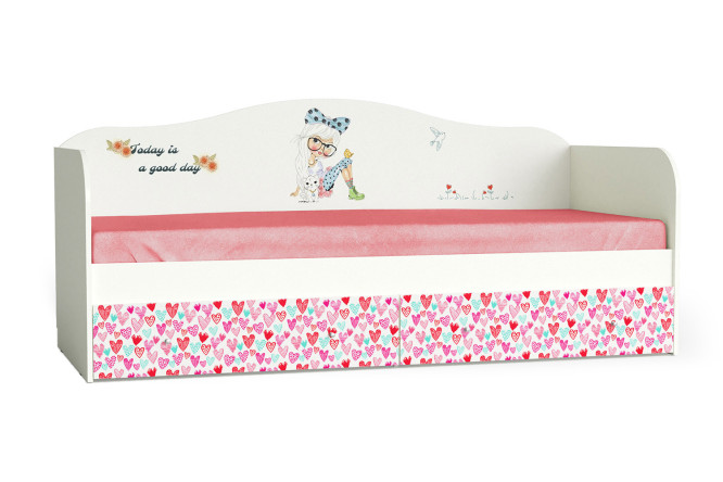 Изображение товара Кровать-софа Девочки 80х190 см цвет белый шёлк