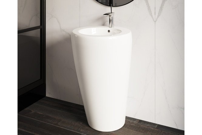 Умывальник моноблок напольный CERAMICANOVA CN1807 55х85х51.5 см