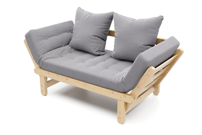 Изображение товара Кушетка Сламбер серого цвета из велюра 153.5х61х69 см