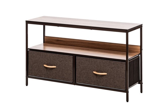 Изображение товара Комод Локи 2 ящика для хранения мебели в тёмно-коричневом цвете