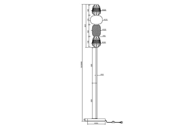 Торшер LED MAYTONI Modern Pattern 25x165x25 см, LED