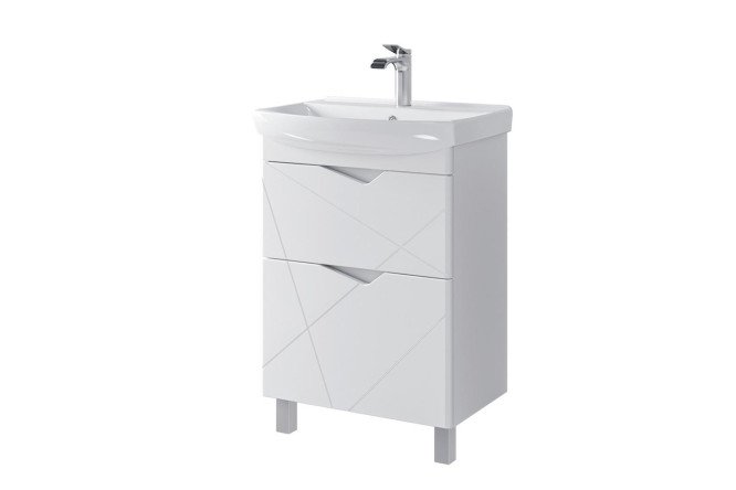 Изображение товара Тумба для ванной Sanstar Линни 415.1-1.4.1.ККЛЕ белая с раковиной 55.6 см