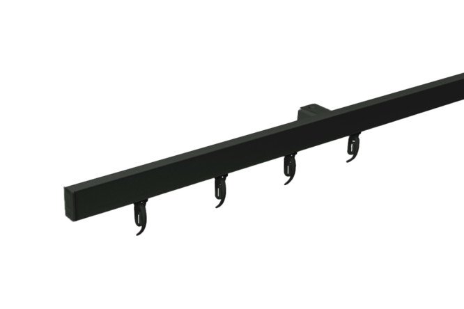 Изображение товара Потолочный однорядный алюминиевый карниз ARTTEX Facile Standard 340 см, черный