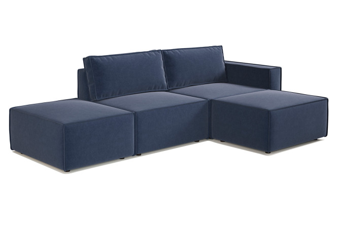 Изображение товара Модульный диван Шарм 25 211х170х70 см велюр Ультра Миднайт