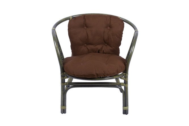 Изображение товара Кресло Багама 70х75х70 см олива с коричневыми мягкими элементами