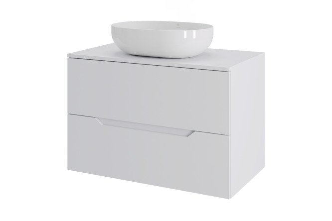 Изображение товара Тумба подвесная Line 80 с раковиной белая 81 см