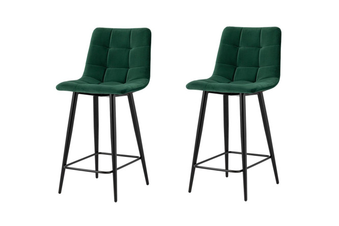 Изображение товара Набор стульев полубарных Stool Group Джанго 53х88х42 см, цвет обивки зелёный, ножек чёрный